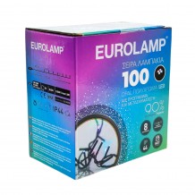 Λαμπάκια 100 Opal Πολύχρωμα Led με Πρόγραμμα Eurolamp 600-11508 3,6W