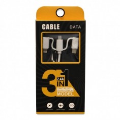 Καλώδιο 3 σε 1 Multi Port 2.4A 1m 2