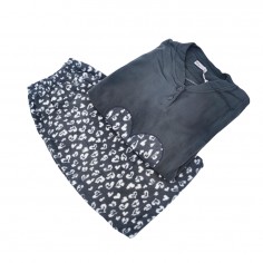 Πιτζάμα Γυναικεία Χειμερινή Βαμβακερή Fleece Καρδιές 2
