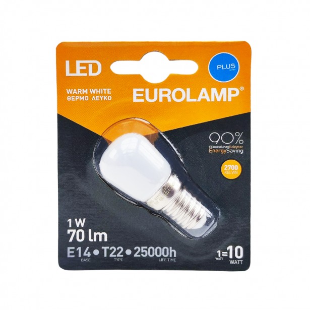 Λάμπα Ψυγείου LED Θερμό Λευκό T22 E14 Eurolamp...