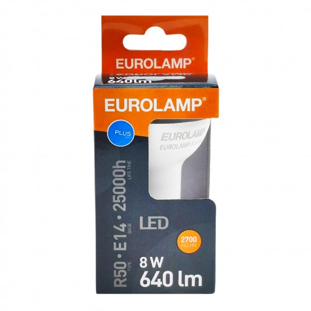 Λάμπα LED Θερμό Λευκό R50 Ε14 Eurolamp...