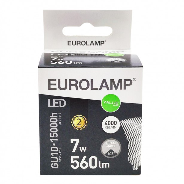 Λάμπα LED Φυσικό Λευκό GU10 Eurolamp 180-77825 7W