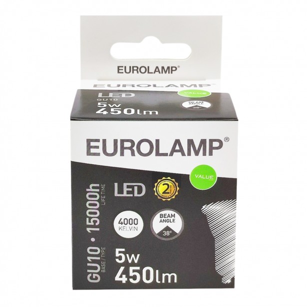 Λάμπα LED Φυσικό Λευκό GU10 Eurolamp 180-77811 5W