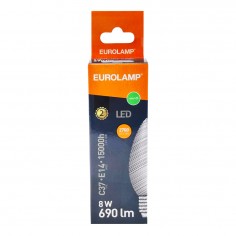 Λάμπα LED Θερμό Λευκό C37 Ε14 Eurolamp 180-77214 8W 2
