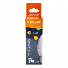 Λάμπα LED Θερμό Λευκό C37 Ε14 Eurolamp 180-77214 8W