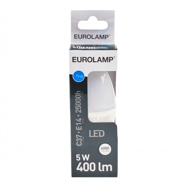 Λάμπα LED Φυσικό Λευκό C37 Ε14 Eurolamp...