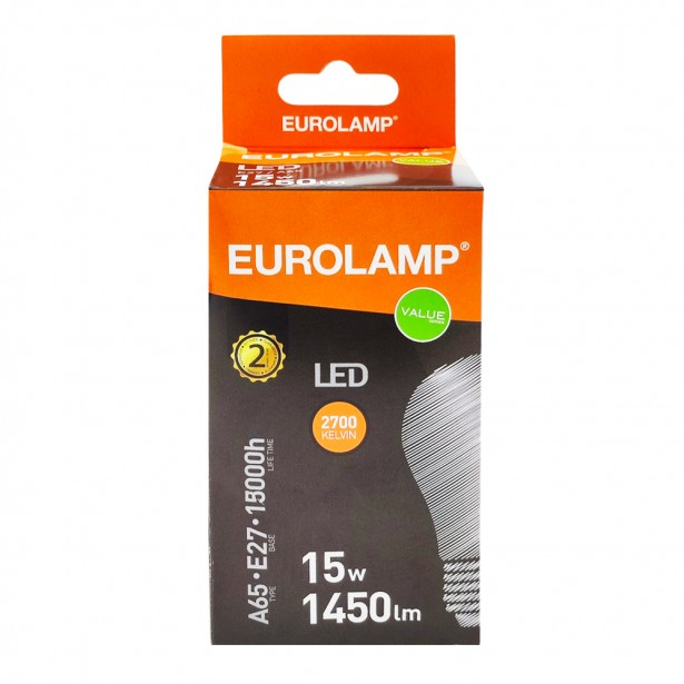 Λάμπα LED Θερμό Λευκό  A65 Ε27 Eurolamp...