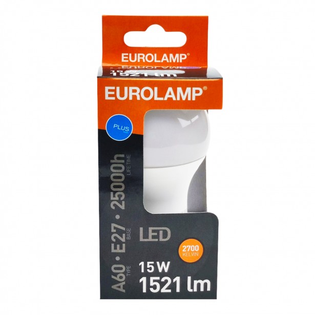 Λάμπα LED Θερμό Λευκό A65 Ε27 Eurolamp...