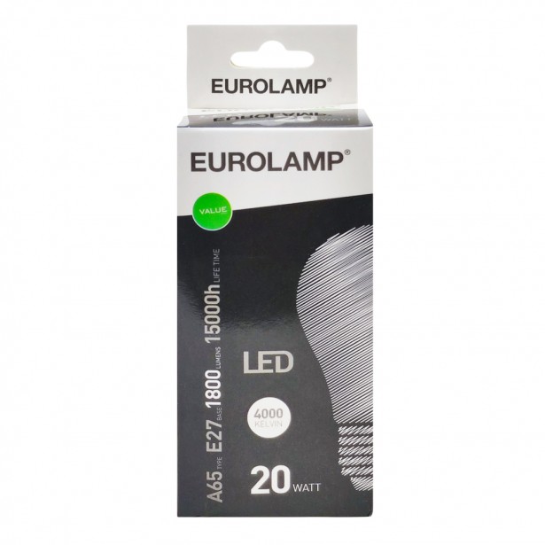 Λάμπα LED Φυσικό Λευκό A65 Ε27 Eurolamp...