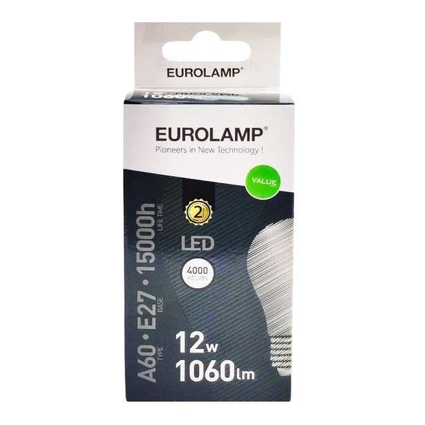 Λάμπα LED Φυσικό Λευκό A60 Ε27 Eurolamp...