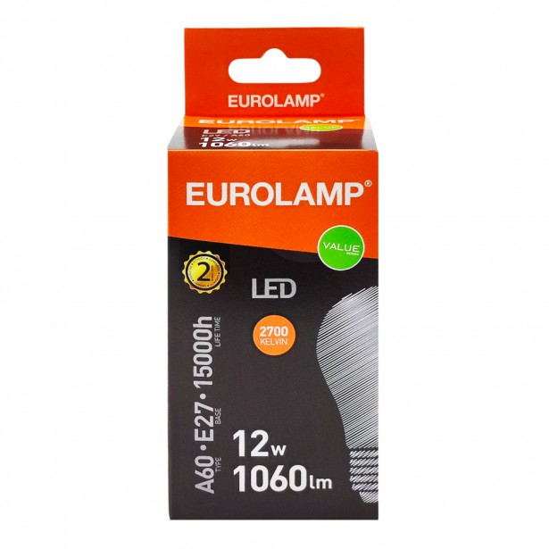 Λάμπα LED Θερμό Λευκό A60 Ε27 Eurolamp...