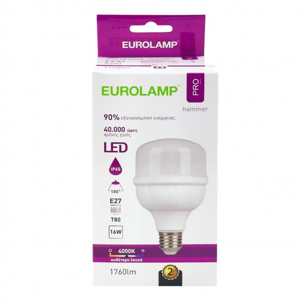 Λάμπα LED Φυσικό Λευκό T80 E27 Eurolamp...