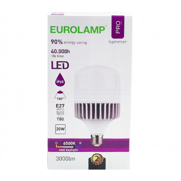 Λάμπα LED Ψυχρό Λευκό T80 E27 Eurolamp...