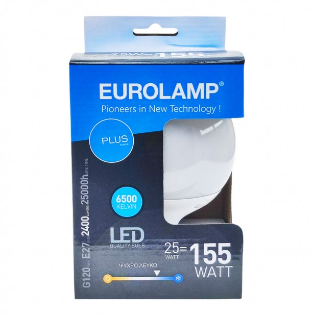 Λάμπα LED Ψυχρό Λευκό G120 Ε27 Eurolamp...