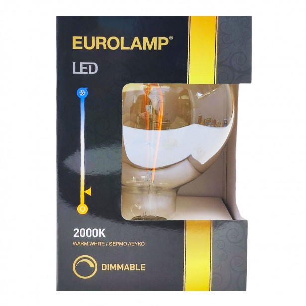 Λάμπα LED Θερμό Λευκό G125 E27 Eurolamp...