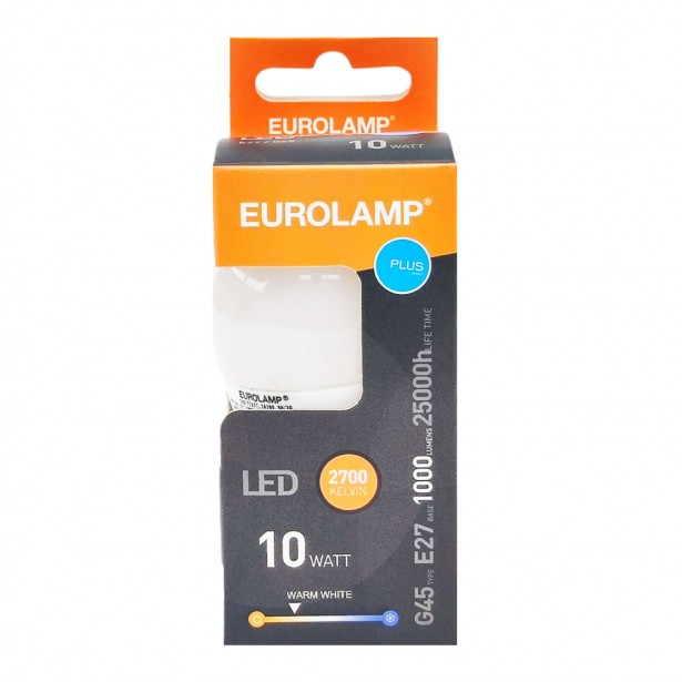 Λάμπα LED Θερμό Λευκό G45 Ε27 Eurolamp...