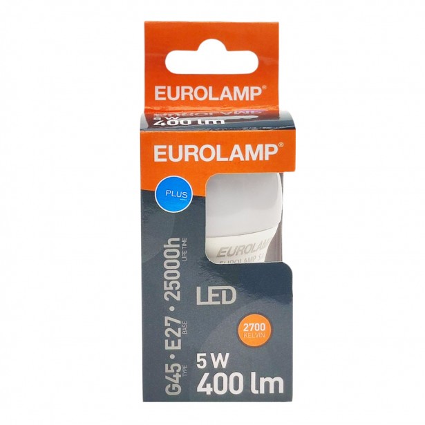 Λάμπα LED Θερμό Λευκό G45 Ε27 Eurolamp...