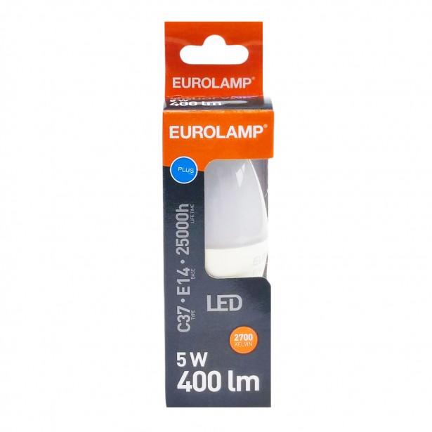 Λάμπα LED Θερμό Λευκό C37 Ε14 Eurolamp...