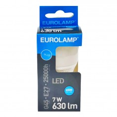 Λάμπα LED Ψυχρό Λευκό G45 Ε27 Eurolamp 147-77334 7W 2