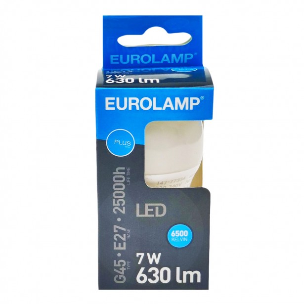 Λάμπα LED Ψυχρό Λευκό G45 Ε27 Eurolamp...