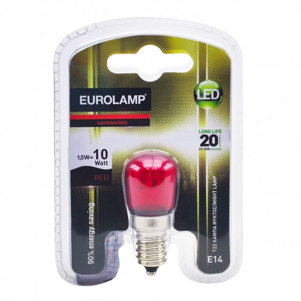 Λάμπα LED Νυκτός Κόκκινο Τ22 E14 Eurolamp...