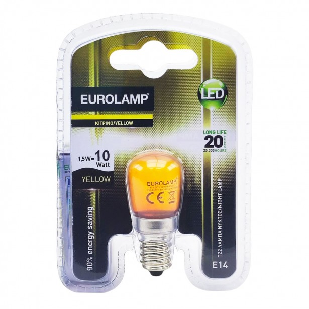 Λάμπα LED Νυκτός Κίτρινο Τ22 E14 Eurolamp...