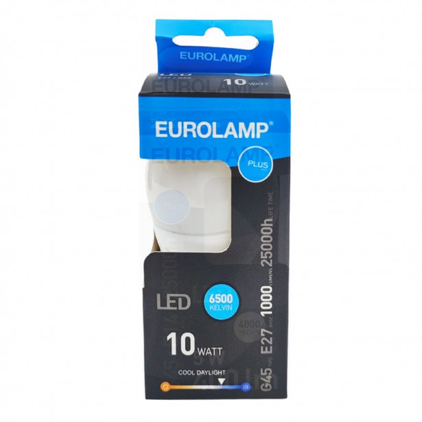 Λάμπα LED Ψυχρό Λευκό G45 Ε27 Eurolamp...