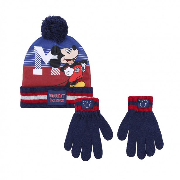 Σετ 2τμχ Σκουφάκι με Pom Pom & Γάντια Mickey Mouse Disney Cerda 7921