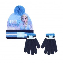 Σετ 2τμχ Σκουφάκι με Pom Pom & Γάντια Frozen II Disney Cerda 7928