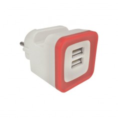 Αντάπτορας από Σούκο σε 2 USB Eurolamp 147-09001