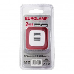 Αντάπτορας από Σούκο σε 2 USB Eurolamp 147-09001 2