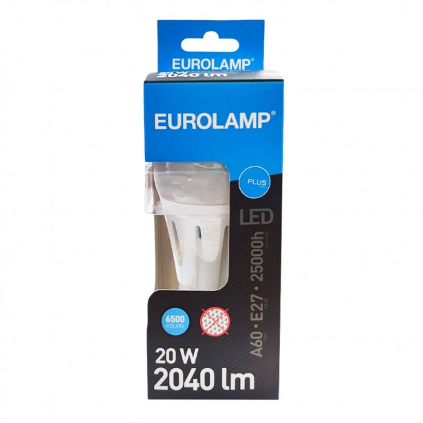 Λάμπα LED Ψυχρό Λευκό Α60 E27 Eurolamp...