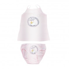 Σετ 2τμχ Φανελάκι με Σλιπάκι Βαμβακερό για Κορίτσια Προβατάκι Donella 2
