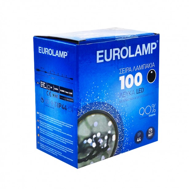 Λαμπάκια 100 Ψυχρό Λευκό Led Eurolamp 600-11300...