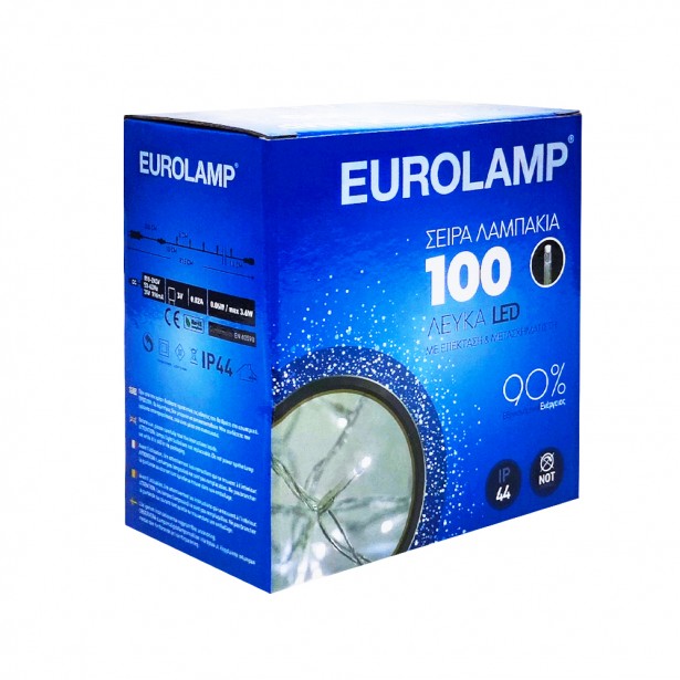 Λαμπάκια 100 Ψυχρό Λευκό Led Eurolamp 600-11321...