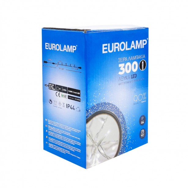 Λαμπάκια 300 Ψυχρό Λευκό Led Eurolamp 600-11325...