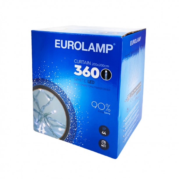 Λαμπάκια Κουρτίνα 360 Ψυχρό Λευκό Led Eurolamp...