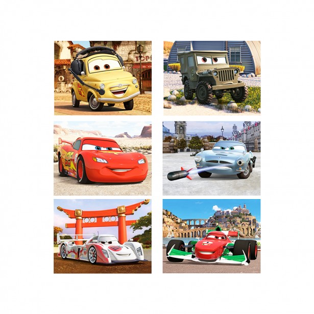 Παζλ με Κύβους 12τμχ Ξύλινο Cars