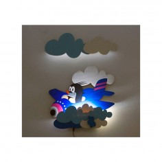 Φωτιστικό Επιτοίχιο Ξύλινο Little Mole in Plane Dodo 74017 2