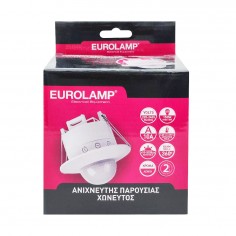 Ανιχνευτής Παρουσίας Χωνευτός Eurolamp 147-02017 IP20 150W 2