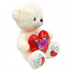 Λούτρινο Αρκουδάκι με Κόκκινη Καρδιά Amek Toys 40cm 2