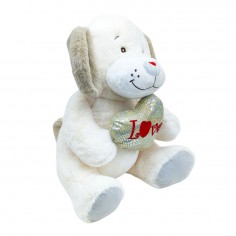 Λούτρινος Σκύλος με Καρδιά Amek Toys 40cm 2