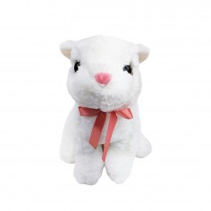 Λούτρινο Λαγουδάκι Λευκό με Κορδέλα Amek Toys 25cm 2