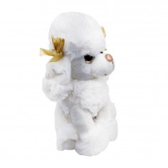 Λούτρινο Κανίς Λευκό με Γκλίτερ Μάτια Amek Toys 25cm 2