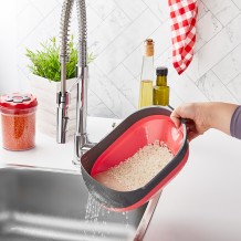 Σουρωτήρι για Ρύζι από Σιλικόνη Πτυσσόμενο Qlux 22,5x26cm