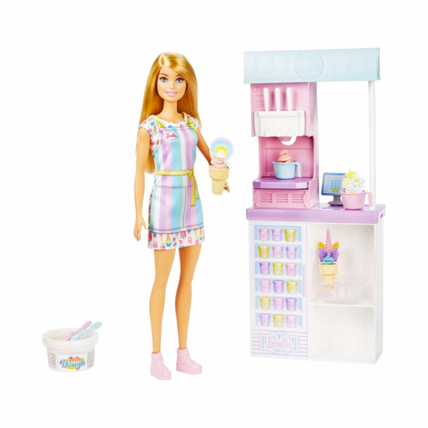 Κούκλα Barbie με Εργαστήριο Παγωτού Mattel HCN46