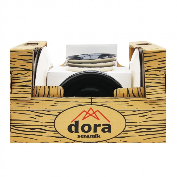 Σετ 24τμχ Πιάτα Μαύρα Dora