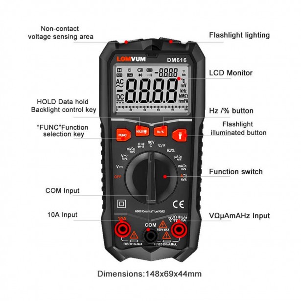 Lomvum DM616 Ψηφιακό Πολύμετρο