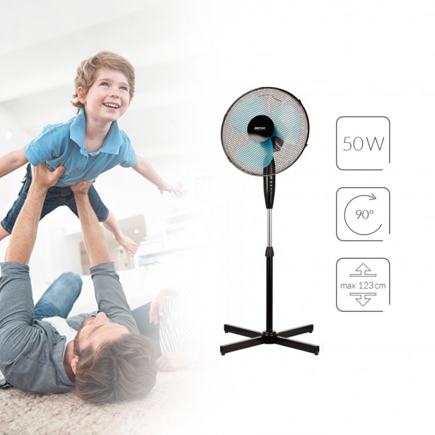 Ανεμιστήρας Δαπέδου Μαύρος MPM MWP-17 50W