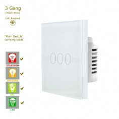 Διακόπτης Αφής Τριπλός Γυάλινος WiFi & RF 2